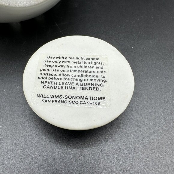 Williams Sonoma Pierced White Porcelain Tea Light Candle Holder Lantern Vintage - Picture 6 of 11